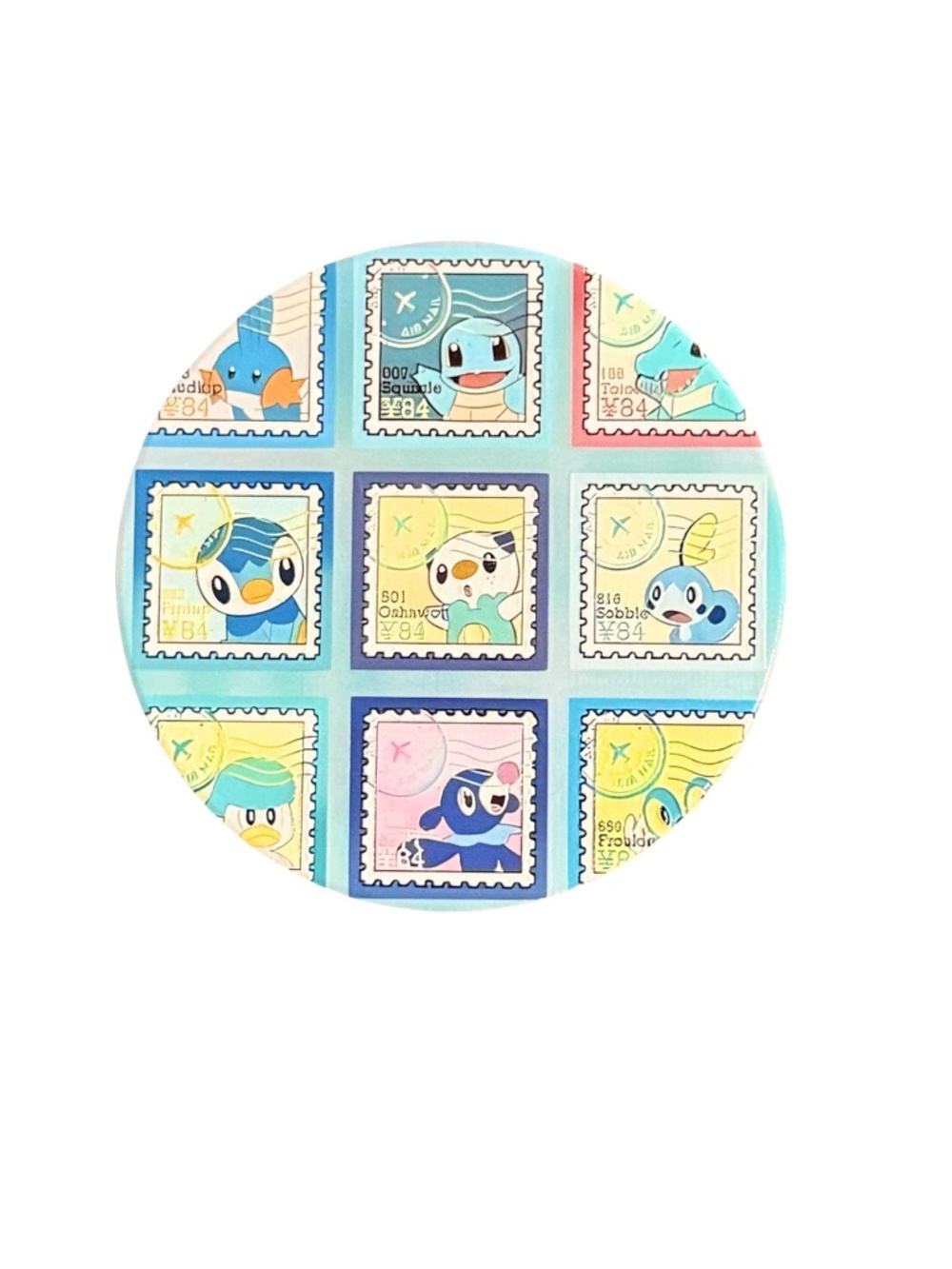 Pokemon Water Starters Stamp Art Ceramic Coaster 4in Cork Back